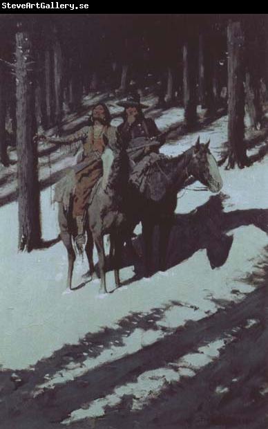 Frederic Remington Indian Scouts in the Moonlight (mk43)